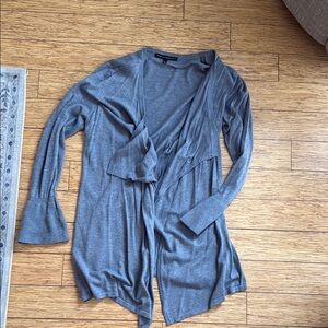 White House Black Market Cashmere Blend Gray Open Front Cardigan